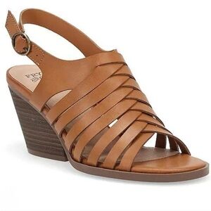 Frye and Co. Galia Strappy‎ Wedge Sandals Tan Brown Size 7M